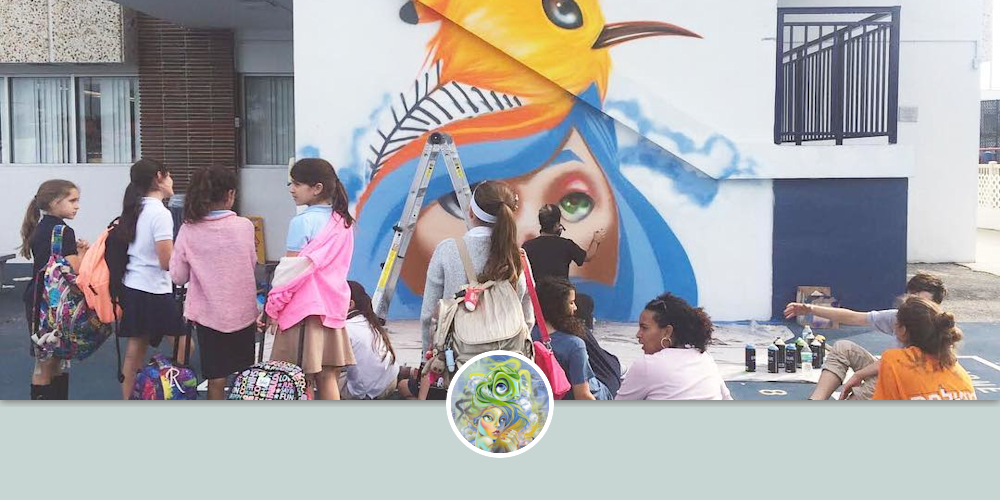 Mural by Yuhmi Collective at Hebrew Academy (RASG), Miami Beach