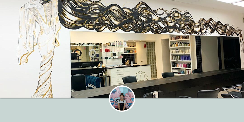 Gigi Salon Counter Mural by Juzpop Creations at GIGI Instyle, Hawthorn Wescover Murals