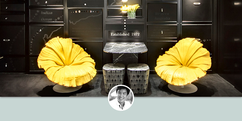 Handmade Curved Microfiber Armchair By Kenneth Cobonpue Seen At Linneys Jewelry Store Westfield Sydney Sydney Wescover
