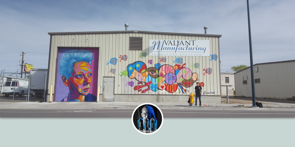 Valiant by Kwue Molly at Valiant Manufacturing, Denver Wescover Murals