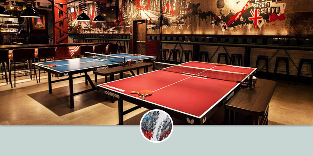 Her Majesty's Secret Serve by David Soukup at AceBounce Ping Pong Bar
