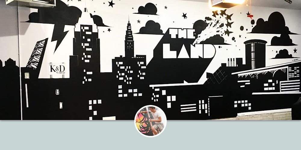 Cleveland and Skyline Mural by Tim Carmany Wescover Murals