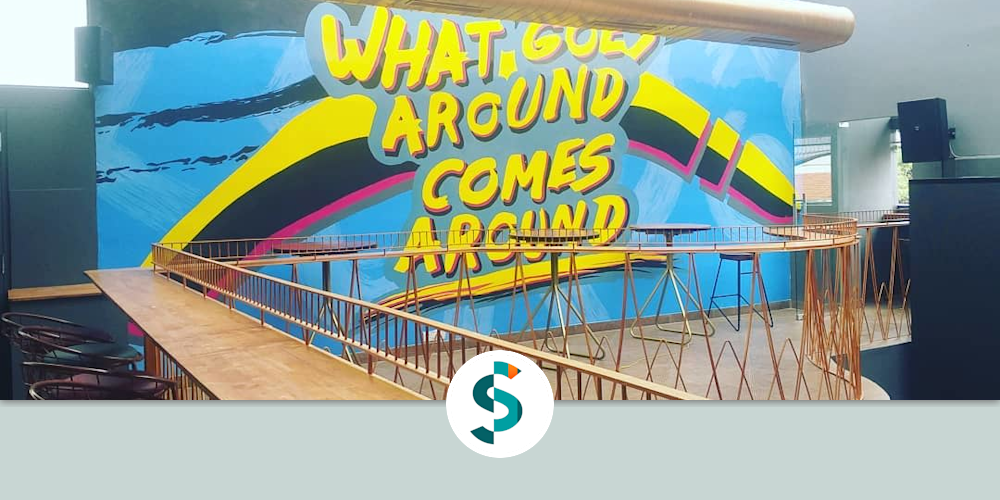 What Goes Around Comes Around Mural by Saffronish Art Studio at