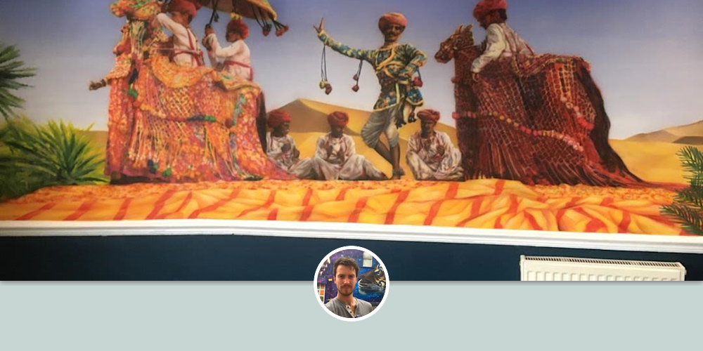 Mural by Kin Dose at The Clove Indian Restaurant, Bristol Wescover Murals