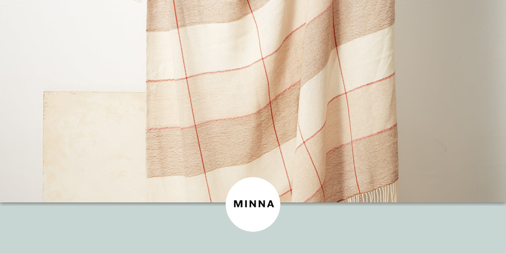 Grid Throw Camel by MINNA Wescover Linens & Bedding