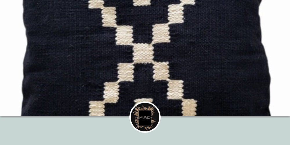 Black Maria Handwoven Cotton Decorative Throw Pillow Cover by Mumo