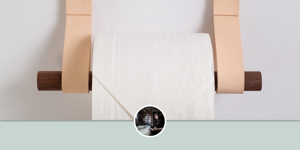 Toilet Paper Holder Kit [Flat End] by Keyaiira leather + fiber at