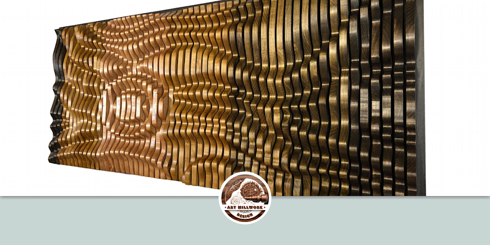 “SUNSET” Parametric Wood Wall Art Decor/100% Solid Wood by ArtMillWork