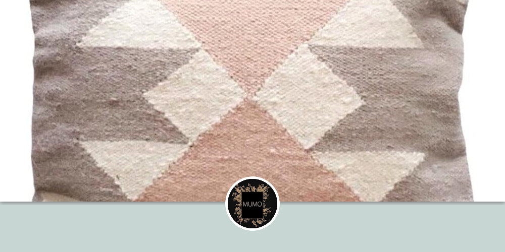 Pink Vessi Handwoven Wool Decorative Throw Pillow Cover by Mumo Toronto