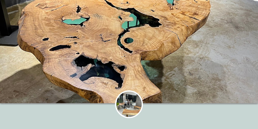 Epoxy Resin Live Edge Dining Table - Wood Table by Tinella Wood