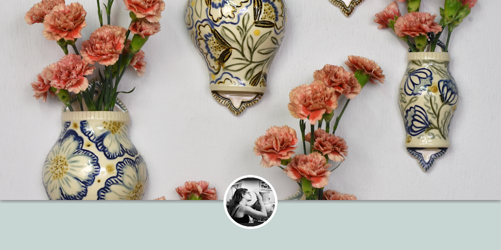 Handmade Wall Vases by Audry DealMcEver Pottery at Private Residence