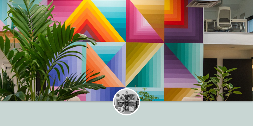 Interior mural for Rumpl in Portland Oregon by Nathan Brown at Rumpl