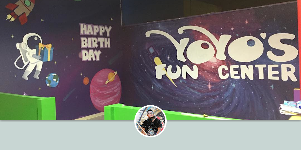 Mural by Anthony Lee at Yoyo's Fun Center, Westland Wescover Murals