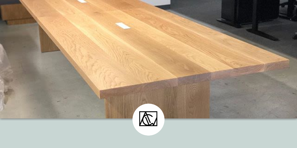 White Oak Conference Table by Angel City at Playvs, Santa