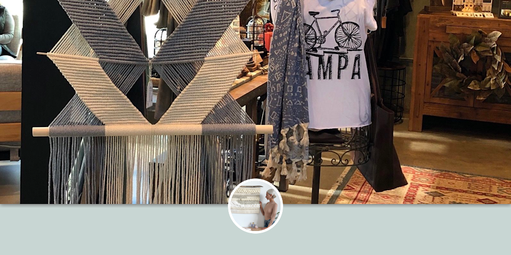 Grey and Natural Overlap Wall Hanging by Oak & Vine at Armature Works