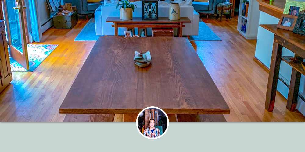 Craftsman dining table and benches by American Revolution Design