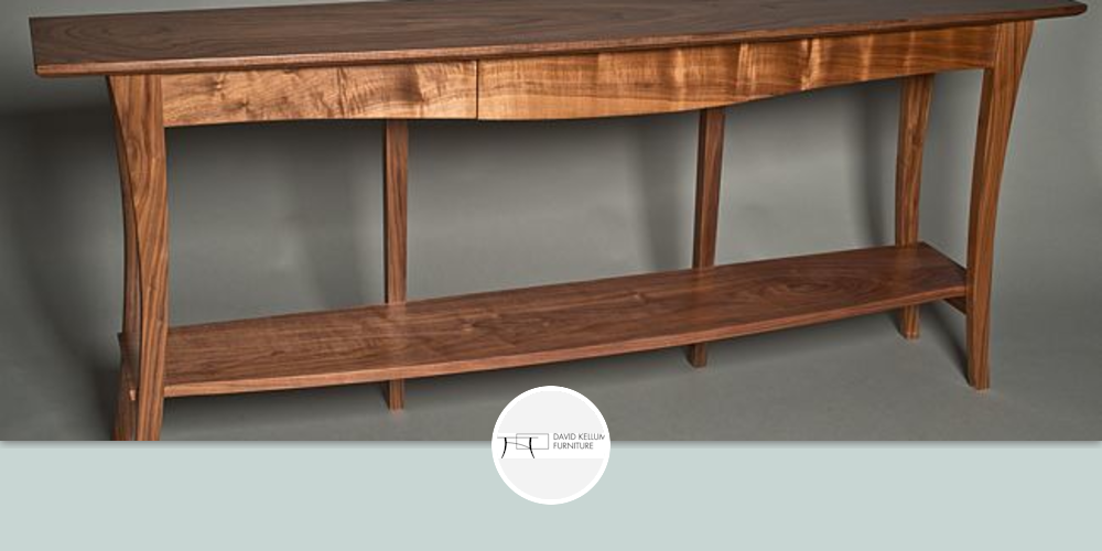 Walnut console table by David Kellum Furniture at Private Residence