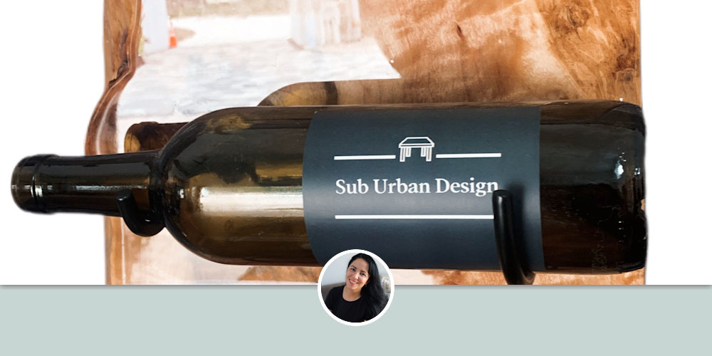 Live Edge Burled Poplar Three Bottle Wine Rack by Sub Urban Design