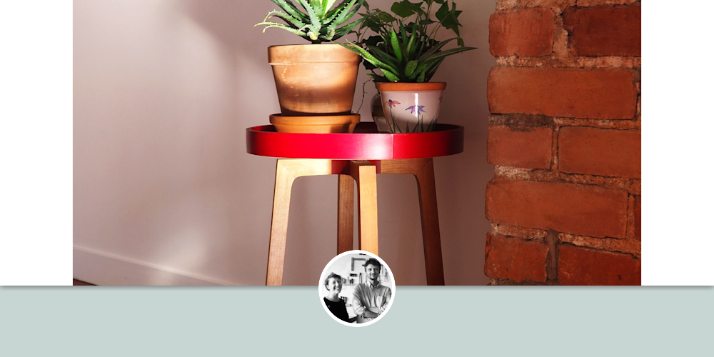 "Street of Tangier" Side table with glass tray by Atelier C.U.B