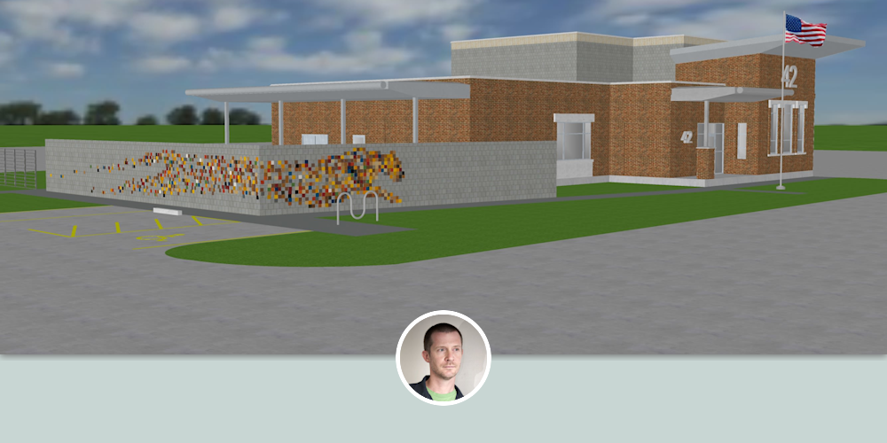 Burning Bright (2019). 71 feet x 9 feet. Powder coated steel and