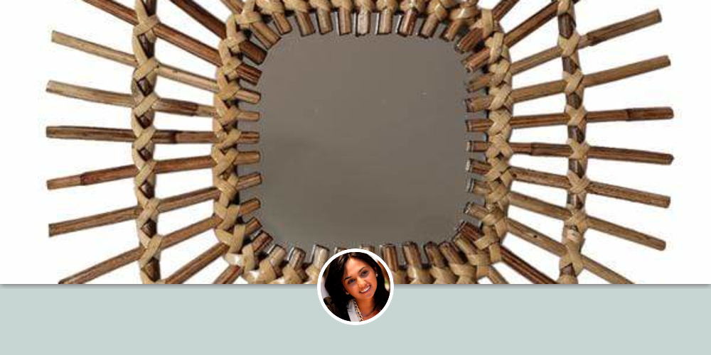 Square Spike Rattan Mirror Wall Decor by Casa Amarosa Wescover