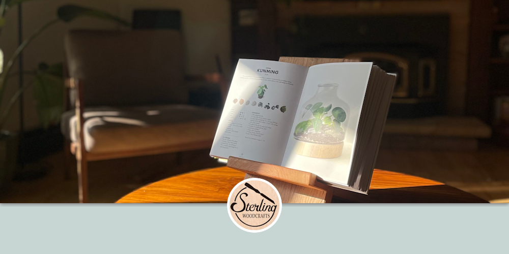 Folding Book Display in American Cherry by Sterling Woodcrafts