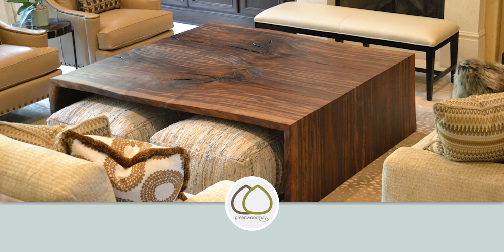 Double waterfall Walnut coffee table. by Greenwood Bay Woodworking