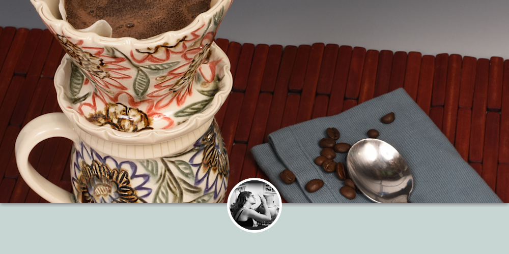 Handmade Mug and Coffee Pour Over by Audry DealMcEver Pottery at