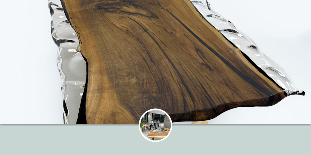 Live Edge Epoxy Table - Custom Resin Dining Table by Tinella Wood