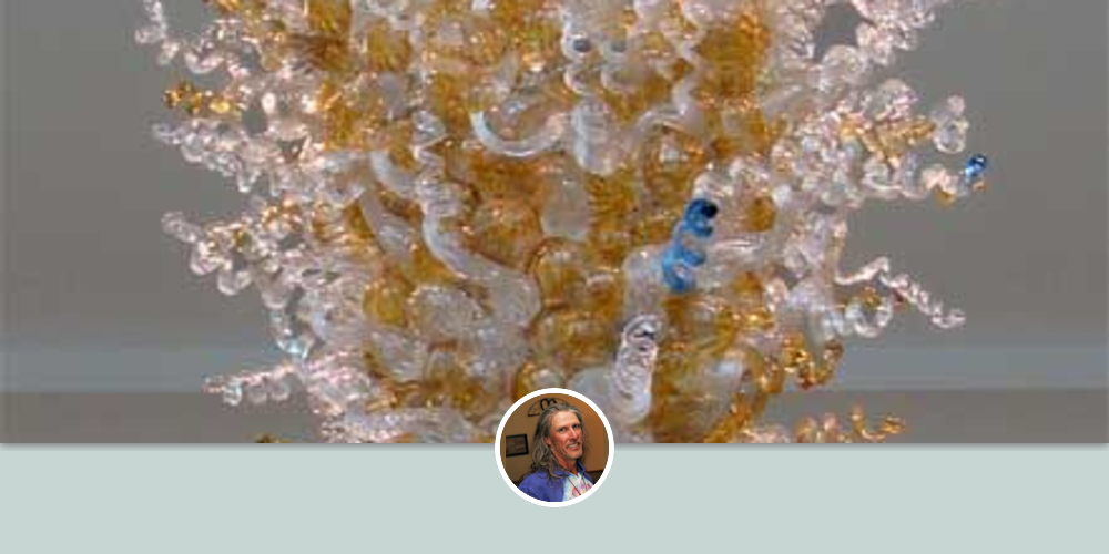 "University of Southern Alabama" Blown Glass Chandelier by White Elk