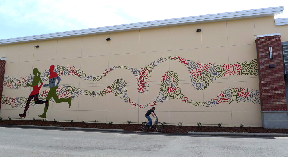 Mural, Cyclists and Runners | Street Murals by Martin Webb | DICK'S Sporting Goods in Santa Rosa