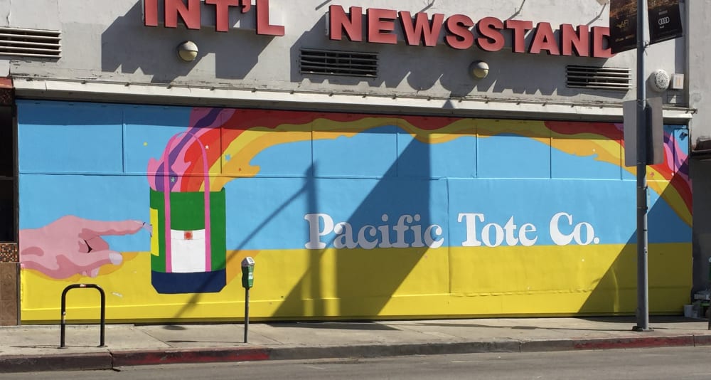 Pacific Tote Company | Street Murals by Amanda Lutz-Beheshti | Cahuenga and Hollywood Blvd, Hollywood, CA in Los Angeles