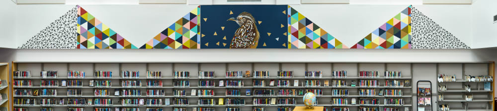 Cactus Wren - Library Mural | Murals by Carrie Marill | Palomino Library in Scottsdale