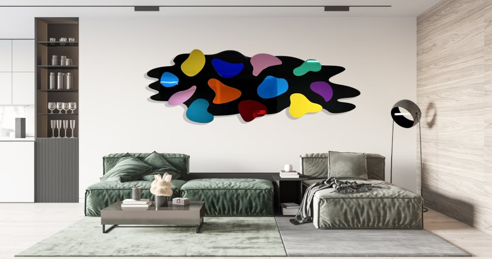 Oversized Multicolor Wall Art / Mirrored Acrylic Art/ Wall A | Decorative Objects by uniQstiQ