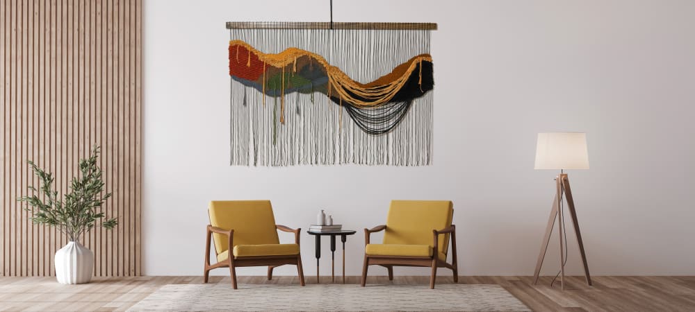 Mountain Modern Landscape #1 | Macrame Wall Hanging in Wall Hangings by MossHound Designs by Nicole Hemmerly | Coen & Columbia in Vancouver
