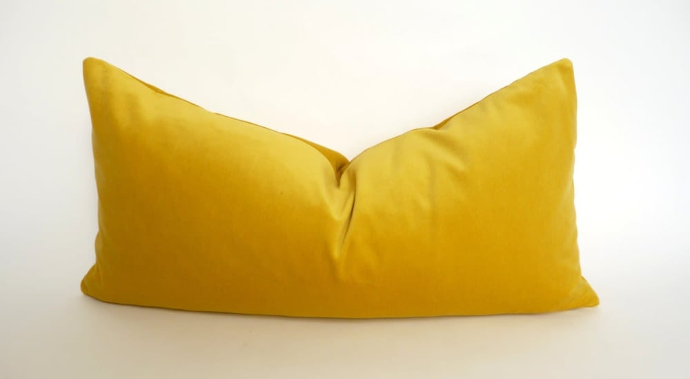 buttercup yellow velvet pillow case // yellow velvet cushion | Pillows by velvet + linen