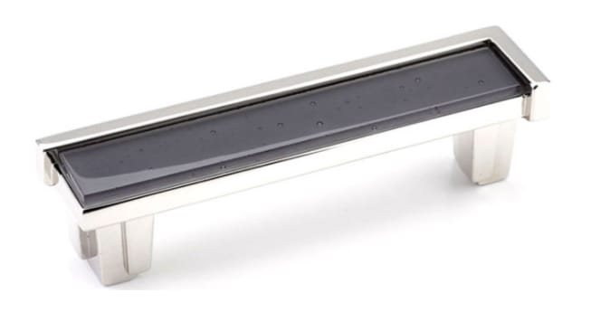 Astratto Gray 4" CC Pull With Polished Nickel Finish | Hardware by Windborne Studios