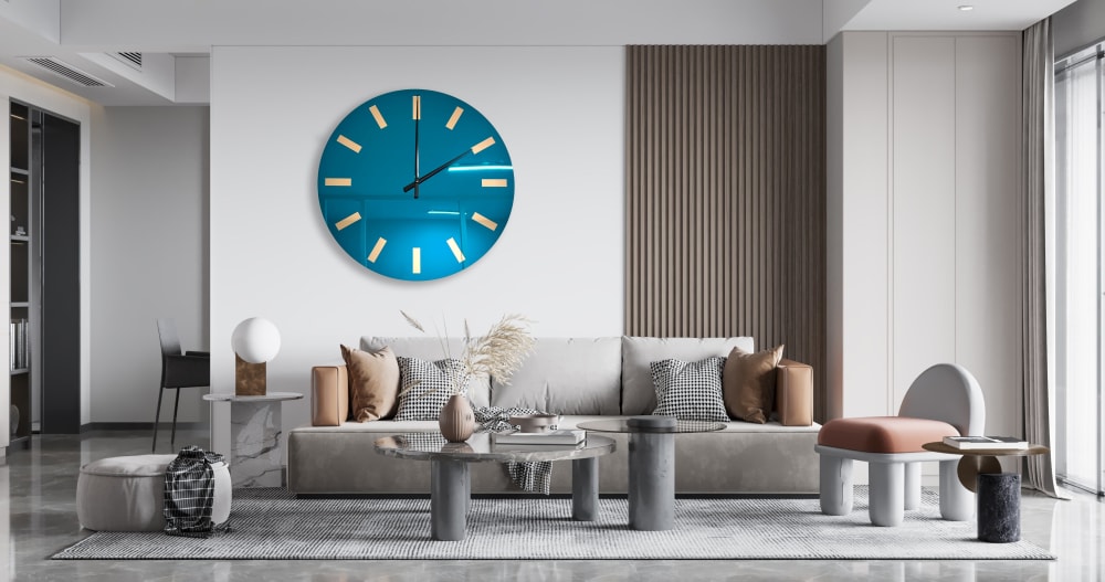 Large Acrylic Wall Clock /Custom Colors / Mirrored Acrylic A | Decorative Objects by uniQstiQ