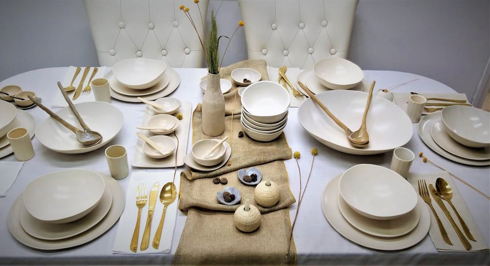 Handmade Easter Dinnerware Set - White Ceramic Plates | Dinnerware by YomYomceramic