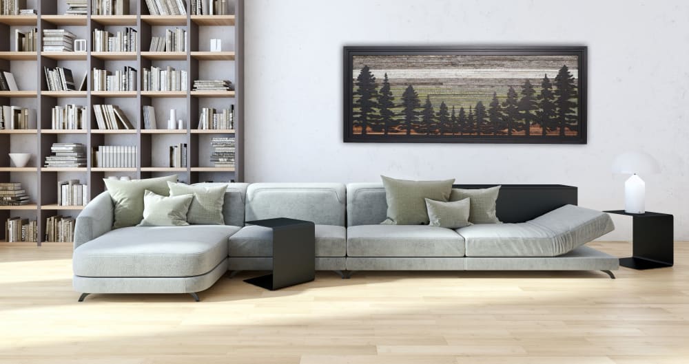 Pine Tree Forest: Wood & Metal wall art | Wall Sculpture in Wall Hangings by Craig Forget