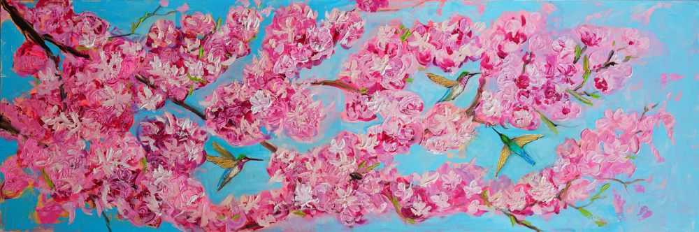 Sky in Bloom – Original Painting | Oil And Acrylic Painting in Paintings by DaggArt