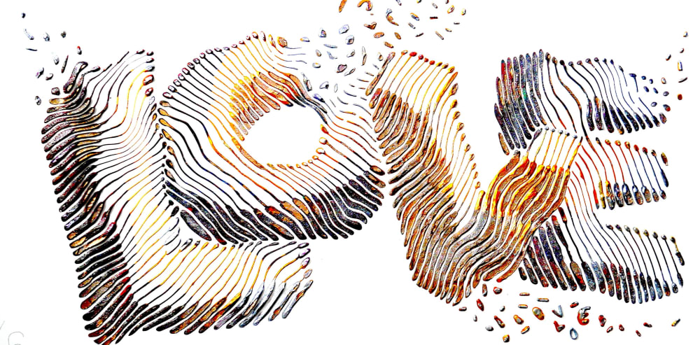 painting sculpture 3D op art Love art kinetic wall decor | Paintings by Virginie SCHROEDER