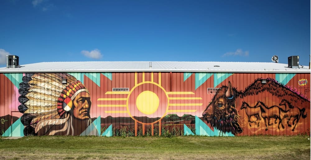 Standing Rock Mural | Street Murals by Rachel Wolfe-Goldsmith | Sacred Stone Village in Fort Yates