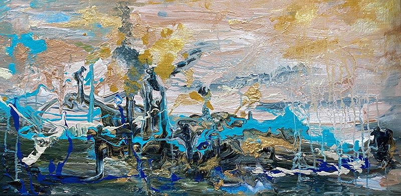 After the Wildfire Acrylic Abstract | Oil And Acrylic Painting in Paintings by Strokes by Red - Red (Linda Harrison)