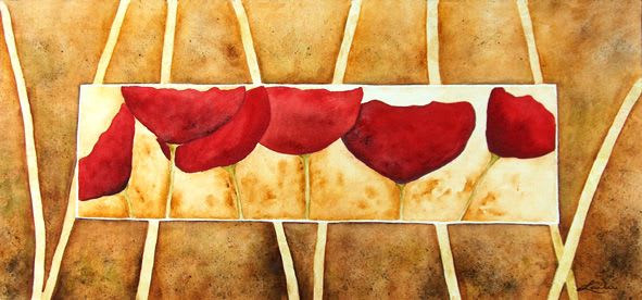 Red Poppies | Watercolor Painting in Paintings by Laila Vazquez