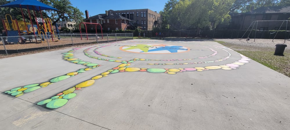 Labyrinth | Murals by Keith Doles | West Riverside Elementary School in Jacksonville