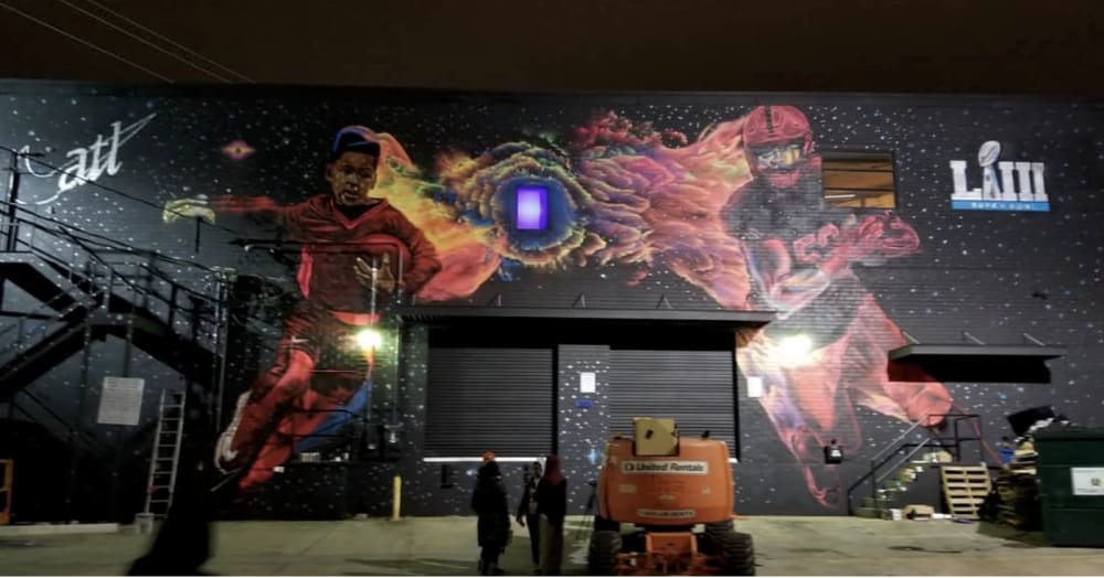 Nike "Dreams" Commission for for Superbowl 53 (Westside Cultural Arts Center) | Murals by Occasional Superstar | Westside Cultural Arts Center in Atlanta