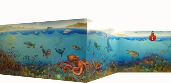 Aquatic Medley | Murals by Magnificent Murals by Tajime | Kaiser Permanente San Jose Building 1 Family Health Center in San Jose