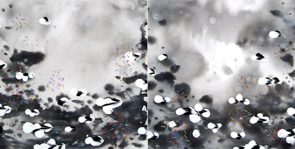 Absence (Diptych) | Watercolor Painting in Paintings by Katrina Slade