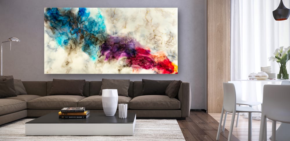 'WISTERIA' - Luxury Epoxy Resin Abstract Artwork | Mixed Media by Christina Twomey Art + Design
